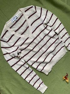 Striped V-Neck Sweater
