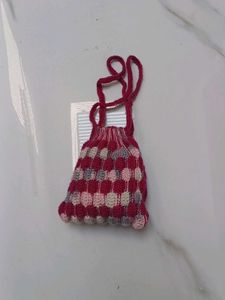Handmade Crochet Drawstring Pouch Bag