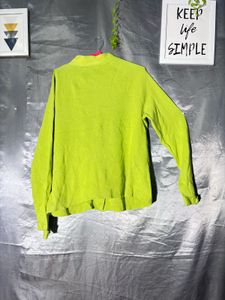 Lime Green Button-Up Cardigan