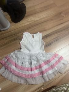 Cute Pink &amp; White Girls Dress