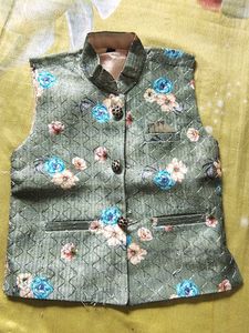 kid's Floral Print Ethnic kurta, pejama,  jacket