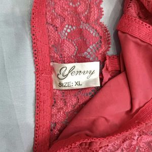 ⚛️ Coral Lace Trim Thong Panty