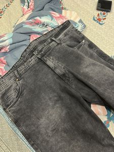 Stylish Washed Black Denim Jeans