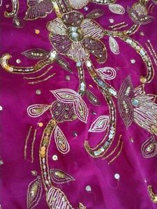 Magenta Embellished Ethnic Saree