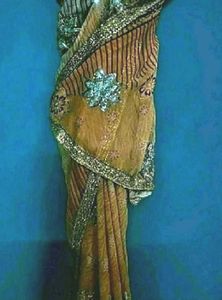 orange formal saree