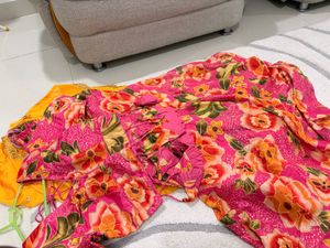 Vibrant Floral Print Lehenga Choli Set