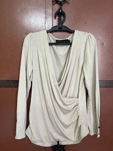 Elegant Draped Long Sleeve Top