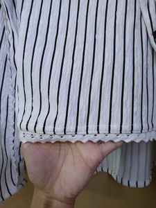 Striped Top with Lace Trim