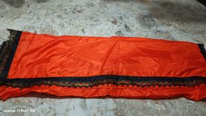 Orange Saree with Black Lace