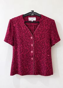 Elegant Short Sleeve Button-Up Top