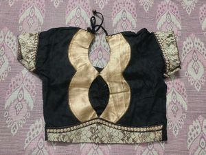 Black Designer Blouse for Women | Stylish Open Bac