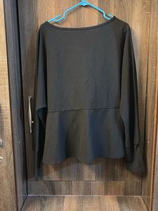 Black Pearl Embellished Wrap Top