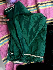 green velvet kurta set