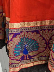 🧡✨ Orange Peacock Print Navratri Chaniya ✨🦚