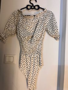 Polka Dot Off-Shoulder Bodysuit