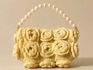 Chic Crochet purse with Pearl Handle