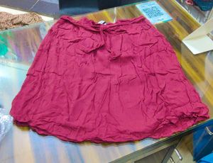 Boho Ruffle Skirt - Wine Red