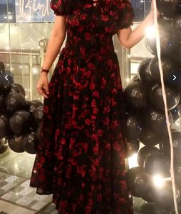 RARE Floral Printed Off-Shoulder Maxi Dress