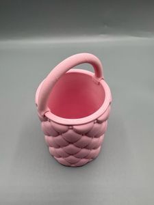 Pink Quilted Makeup Brush Holder