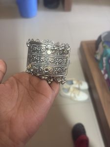 Antique Oxidized Silver Kada Bangle