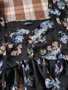 Sheer Floral Puff Sleeve Top