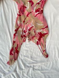 pink Flowy Ruffle  Dress