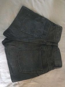 h&amp;m black denim shorts