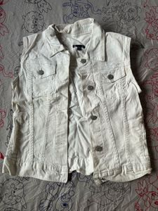 White Denim Vest
