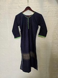 Elegant Navy Blue Printed Kurta