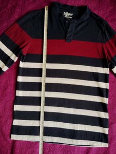 Striped Long Sleeve Polo Shirt