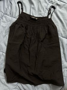 Black Smocked Camisole Top