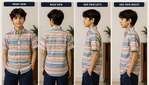 Striped Short Sleeve Button-Up Shirt