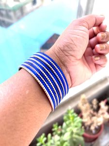 White And Blue Bangles