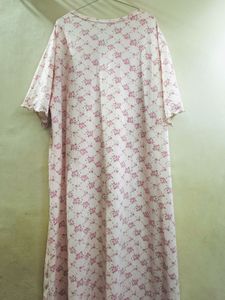 Floral Print Nightgown with Lace Trim