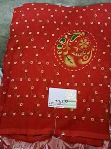 2 comboo new trendy red chunari  saree