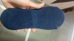 Navy Argyle No-Show Socks