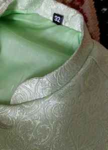 Boys Mint Green Kurta Set with Waistcoat