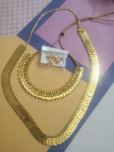 Elegant Gold Coin Necklace Set