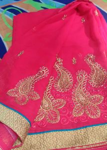 ✨💖Elegant Pink saree with blouse ✨💞
