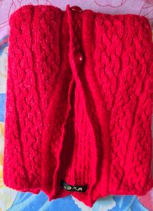 Red Knit Cardigan