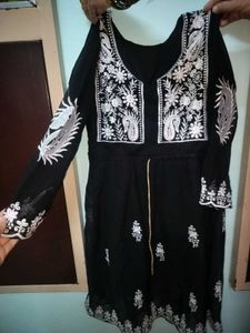 Embroidered Black Kurta