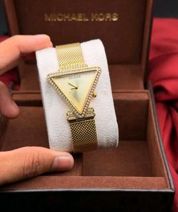 Sparkling Rose Gold Triangle Watch