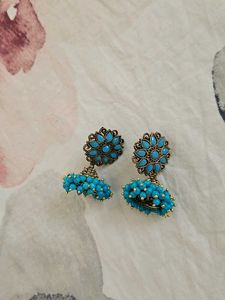 Turquoise Jhumka Earrings