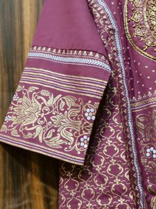 Wine Colour Kurta Set With Ethnic Jacket