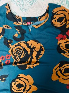 Vibrant Floral Printed Co-ord Set(Top &amp; Trous