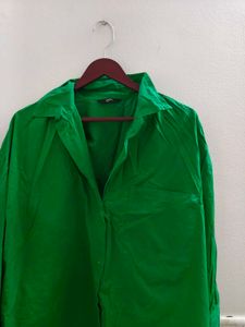 Oversized Green Button-Down Shirt