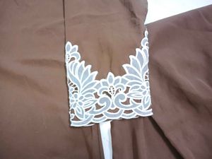 Elegant Brown Kurta Set with White Lace