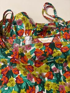 Red &amp; Yellow Floral Printed A-Line Dres