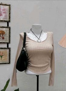 Ribbed korean Y2k aesthetic top