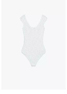 Zara celebs style White Lace Bodysuit
